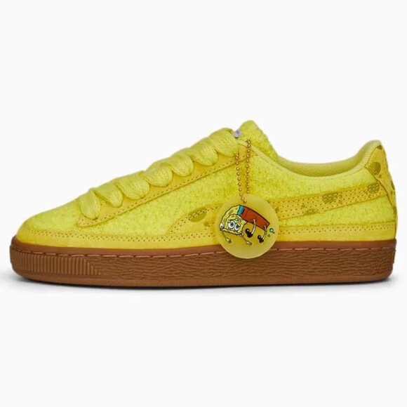 [BRAND NEW] PUMA SUEDE SPONGEBOB SQUAREPANTS GRADE SCHOOL SHOES SIZE 6Y SNEAKERS - Picture 1 of 13